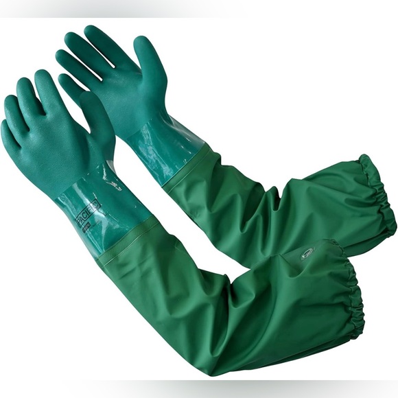 26" Rubber Gloves, Chemical Resistant, Reusable, Heavy Duty Waterproof - NWT - Picture 1 of 10
